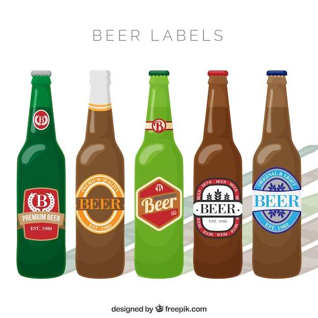 Set of beer bottles