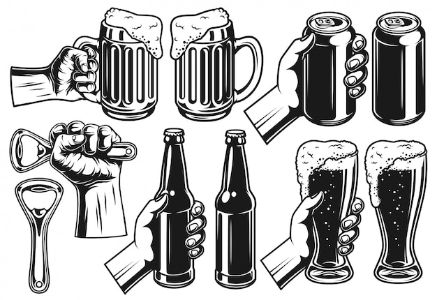 Set di oggetti birra