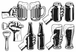 Free vector set of beer object