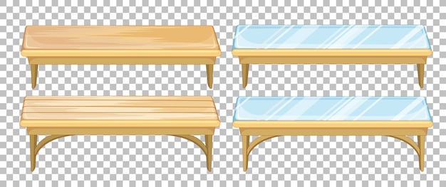 Free vector set of bench