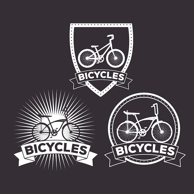 Free vector set bicycle emblem