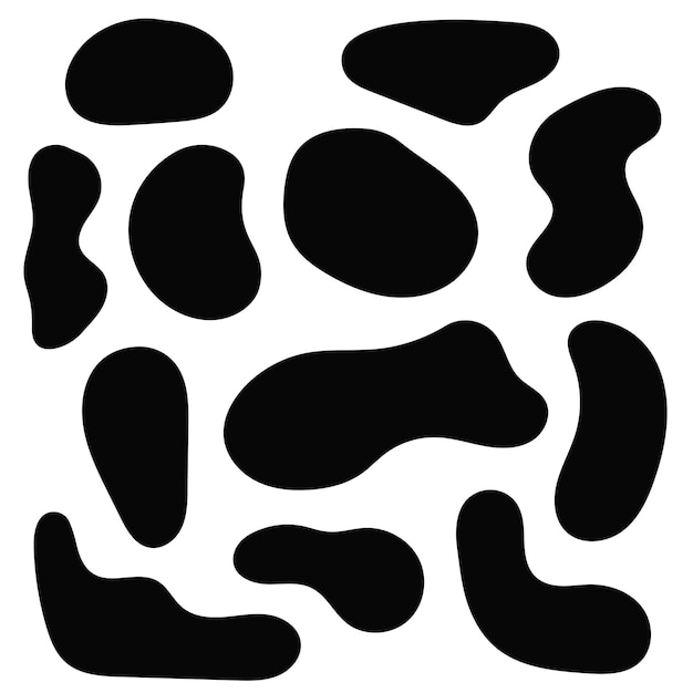 Set of black blobs flat