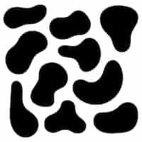 Free vector set of black blobs