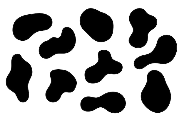 Free vector set of black blobs