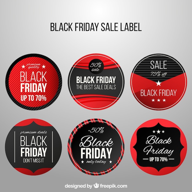 Free vector set of black friday round stickers