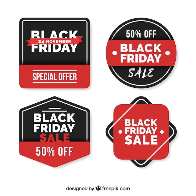 Free vector set of black friday sale stickers