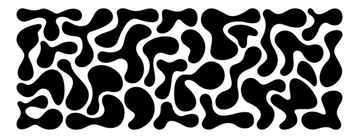 Free Vector set of black irregular blobs in liquid organic abstract shapes
