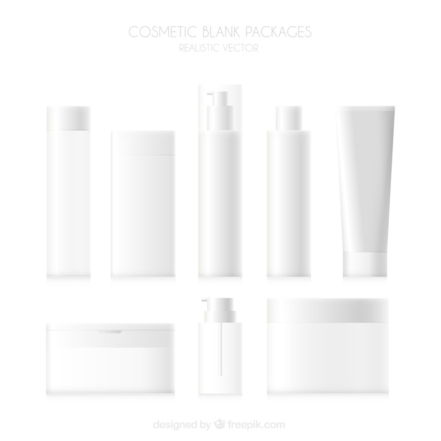 Set of blank cosmetic products