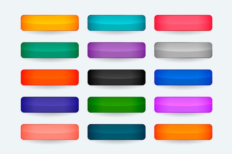 Free Vector set of blank web button sign for download app