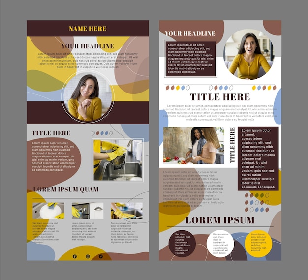 Free vector set of blogger email templates