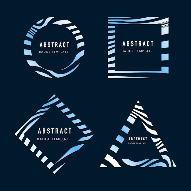 Free vector set of blue abstract badge template vectors