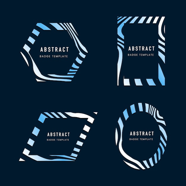 Set of blue abstract badge template