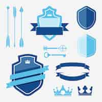 Free vector set of blue label ornament vectors