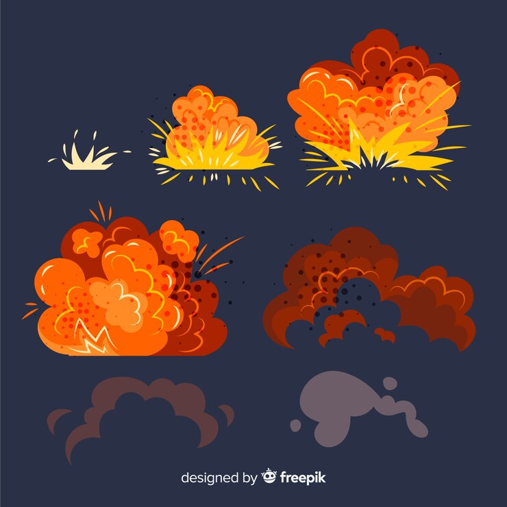 Free Vector set of bomb explosion effects
