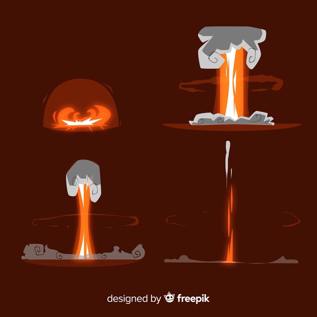 Set of bomb explosion effects