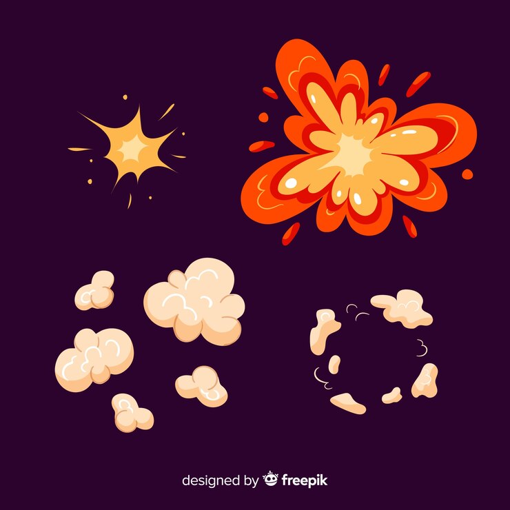 Free Vector set of bomb explosion effects