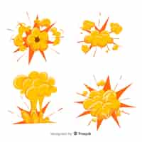 Free vector set of bomb explosion effects