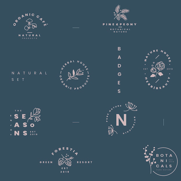 Set of botanical logo design vectors