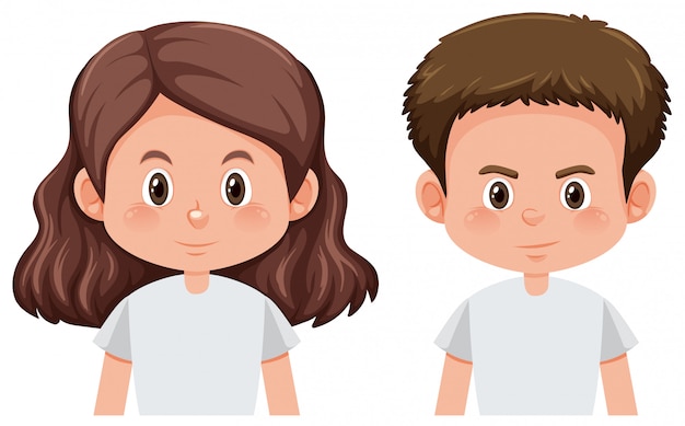 Set of boy and girl character