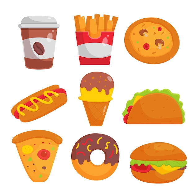 Free vector set of breads and bakery in cartoon style vector