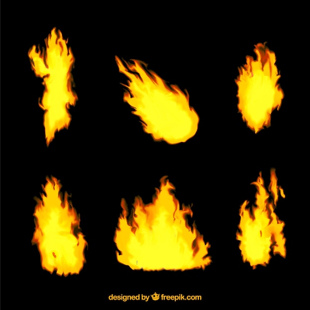 Free vector set of bright flames