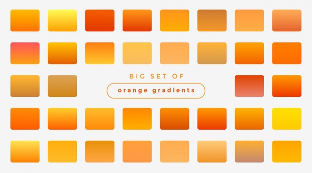 Set of bright orange and yellow gradients