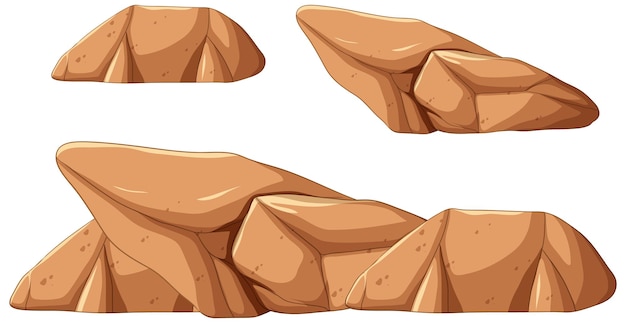 Free vector set of brown rocks in different shapes