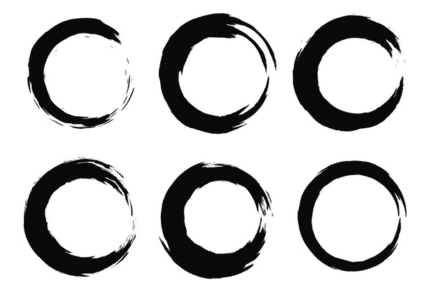 Set of Brush Stroke Circles