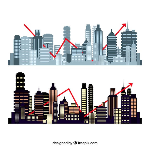 Vettore gratuito insieme di forme di edifici