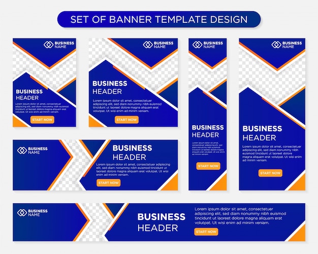 Premium Vector Set Of Business Banner Template Design Different Format Sizes