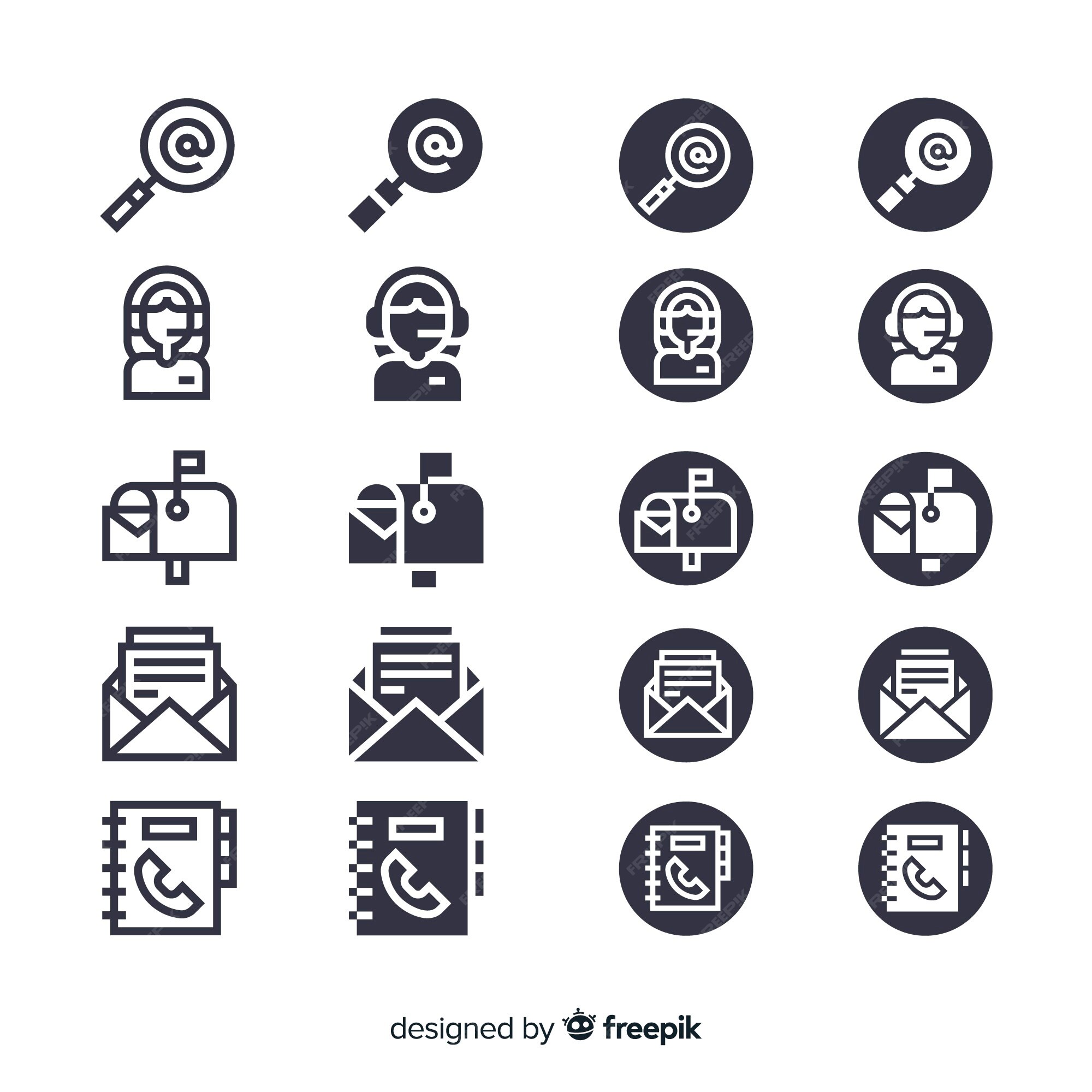 Free Vector  Business card icons set