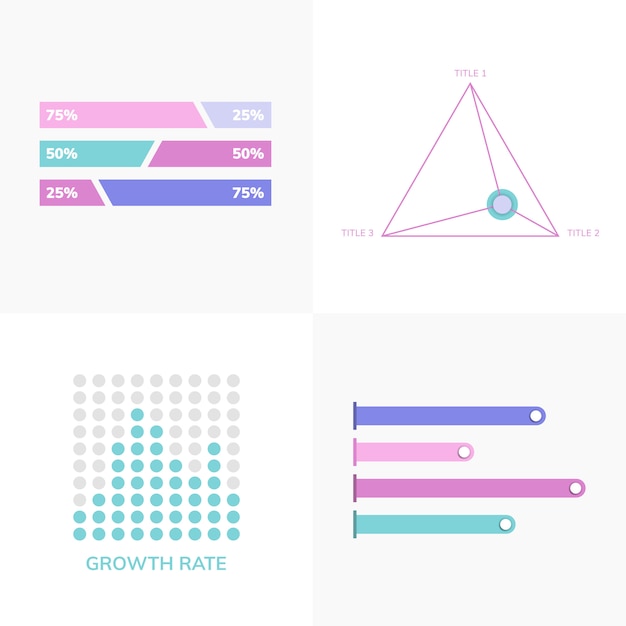 Set of business infograph vectors