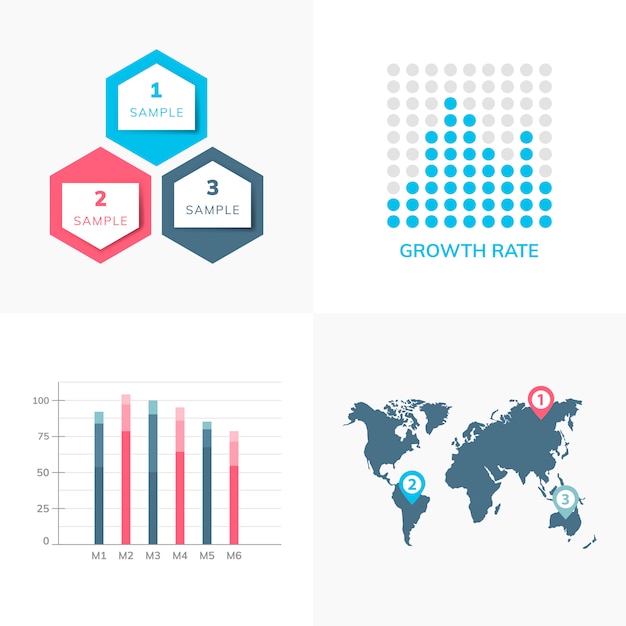 Set of business infograph vectors