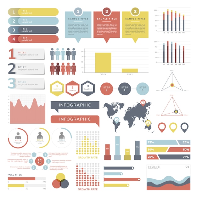 Set of business infograph vectors