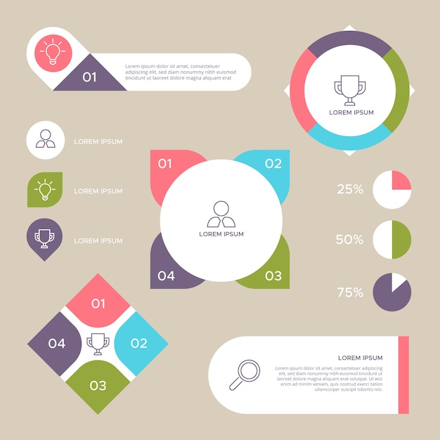 Insieme di elementi di business infografica