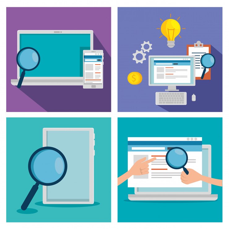 Free Vector set business technology with document information