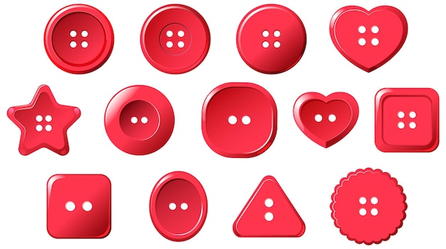 Free vector set of button in different shapes