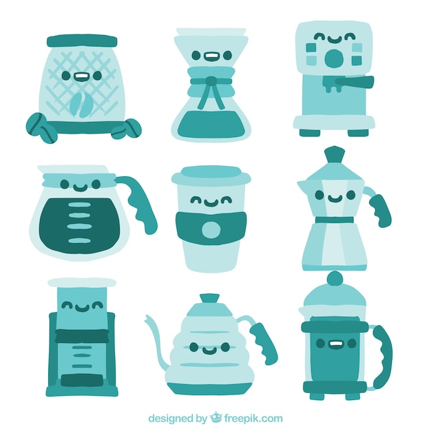 Free vector set of cafe characters