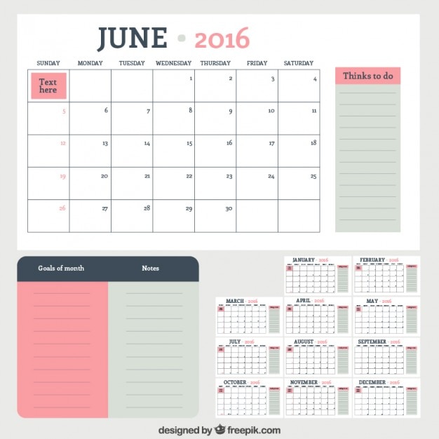 Free vector set of calendar