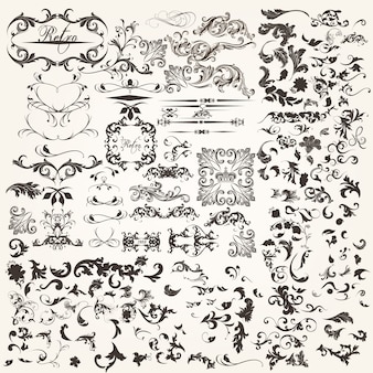 Set of calligraphic elements