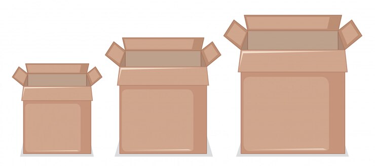 Free Vector set of cardboard box