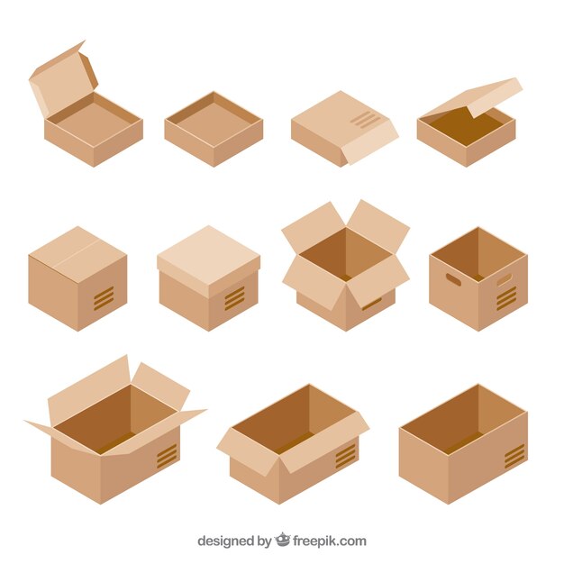 Set of cardboard boxes to shipping