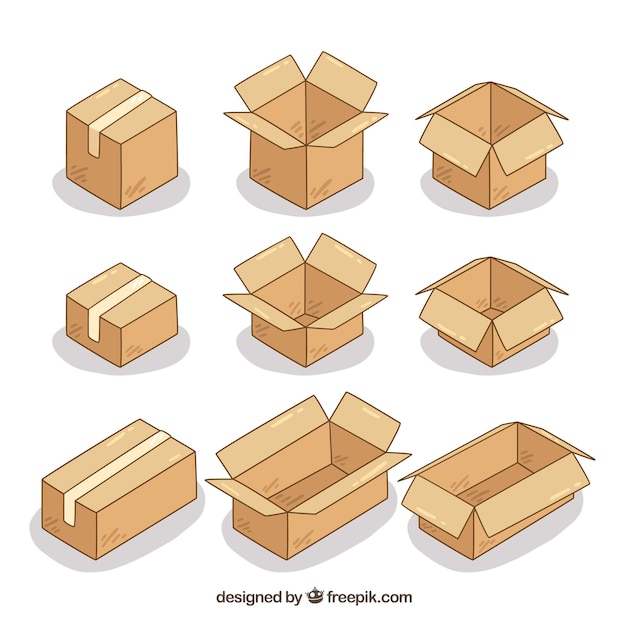 Set of cardboard boxes to shipping