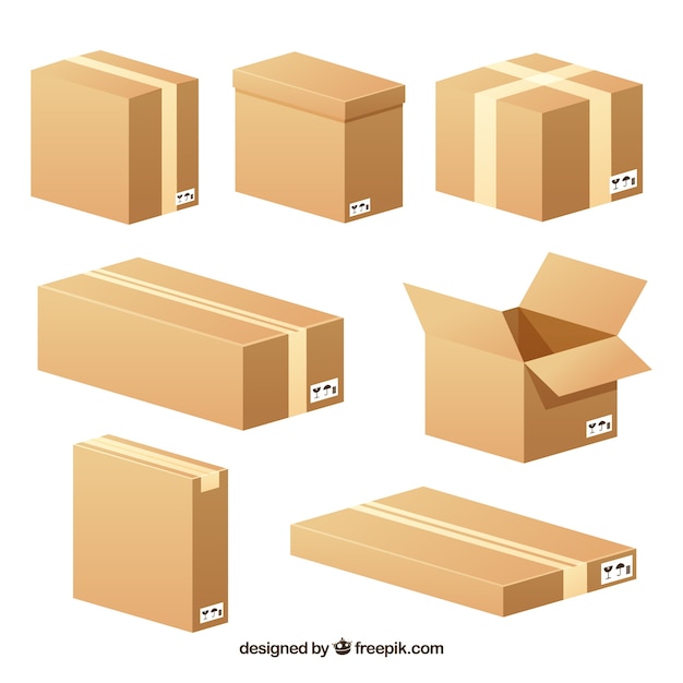 Set of cardboard boxes to shipping