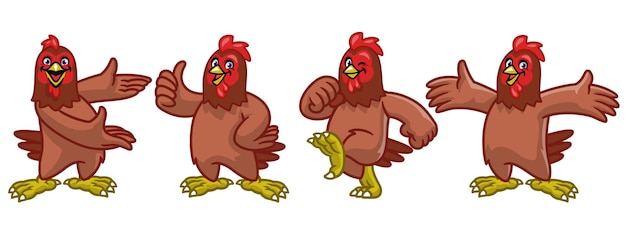 Установить мультипликационный персонаж забавной курицы