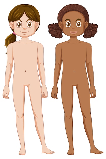 Free vector set of caucasian and african female