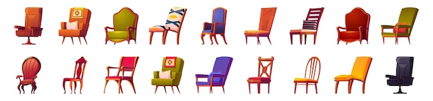 椅子とアームチェアのホームオフィス家具のセット