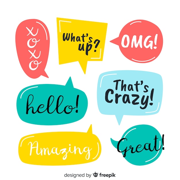Free vector set of chat bubbles with short messages