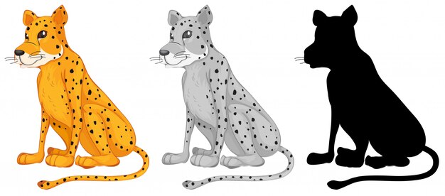 Set of cheetah character