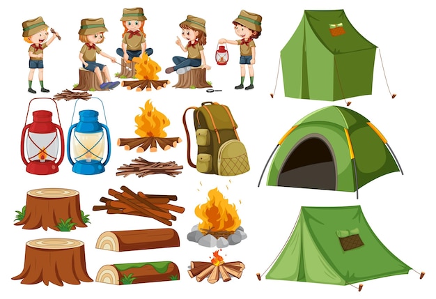 Camping equipment Vectors & Illustrations for Free Download